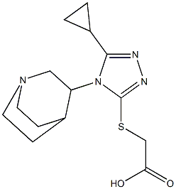 2-[(4-{1-azabicyclo[2.2.2]octan-3-yl}-5-cyclopropyl-4H-1,2,4-triazol-3-yl)sulfanyl]acetic acid Struktur