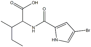 2-[(4-bromo-1H-pyrrol-2-yl)formamido]-3-methylpentanoic acid Struktur