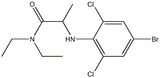 2-[(4-bromo-2,6-dichlorophenyl)amino]-N,N-diethylpropanamide Struktur