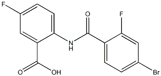 2-[(4-bromo-2-fluorobenzene)amido]-5-fluorobenzoic acid Struktur