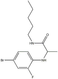 2-[(4-bromo-2-fluorophenyl)amino]-N-pentylpropanamide Struktur