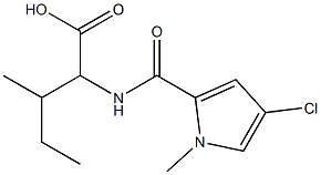 2-[(4-chloro-1-methyl-1H-pyrrol-2-yl)formamido]-3-methylpentanoic acid Struktur