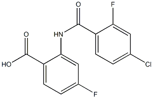 2-[(4-chloro-2-fluorobenzene)amido]-4-fluorobenzoic acid Struktur