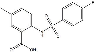 2-[(4-fluorobenzene)sulfonamido]-5-methylbenzoic acid Struktur