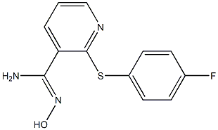 2-[(4-fluorophenyl)sulfanyl]-N'-hydroxypyridine-3-carboximidamide Struktur