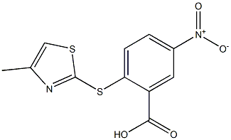 2-[(4-methyl-1,3-thiazol-2-yl)sulfanyl]-5-nitrobenzoic acid Struktur