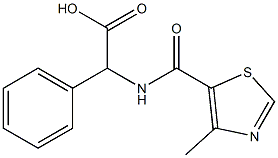 2-[(4-methyl-1,3-thiazol-5-yl)formamido]-2-phenylacetic acid Struktur