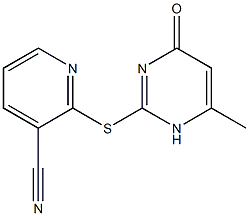 2-[(6-methyl-4-oxo-1,4-dihydropyrimidin-2-yl)sulfanyl]pyridine-3-carbonitrile Struktur