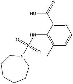 2-[(azepane-1-sulfonyl)amino]-3-methylbenzoic acid Struktur