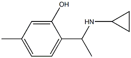 2-[1-(cyclopropylamino)ethyl]-5-methylphenol Struktur