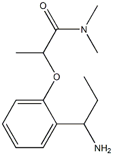 2-[2-(1-aminopropyl)phenoxy]-N,N-dimethylpropanamide Struktur