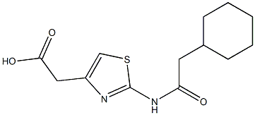 2-[2-(2-cyclohexylacetamido)-1,3-thiazol-4-yl]acetic acid Struktur