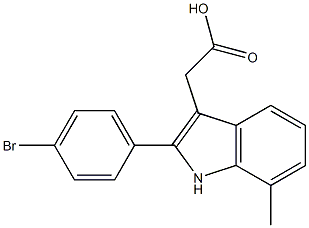 2-[2-(4-bromophenyl)-7-methyl-1H-indol-3-yl]acetic acid Struktur