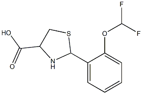 2-[2-(difluoromethoxy)phenyl]-1,3-thiazolidine-4-carboxylic acid Struktur