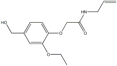 2-[2-ethoxy-4-(hydroxymethyl)phenoxy]-N-(prop-2-en-1-yl)acetamide Struktur