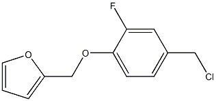 2-[4-(chloromethyl)-2-fluorophenoxymethyl]furan Struktur