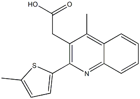 2-[4-methyl-2-(5-methylthiophen-2-yl)quinolin-3-yl]acetic acid Struktur