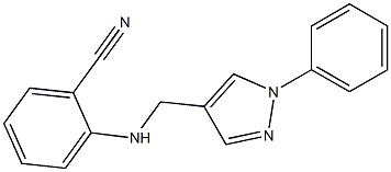 2-{[(1-phenyl-1H-pyrazol-4-yl)methyl]amino}benzonitrile Struktur