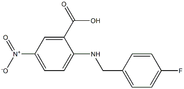 2-{[(4-fluorophenyl)methyl]amino}-5-nitrobenzoic acid Struktur