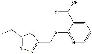 2-{[(5-ethyl-1,3,4-oxadiazol-2-yl)methyl]sulfanyl}pyridine-3-carboxylic acid Struktur