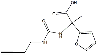 2-{[(but-3-ynylamino)carbonyl]amino}-2-(2-furyl)propanoic acid Struktur