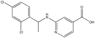 2-{[1-(2,4-dichlorophenyl)ethyl]amino}pyridine-4-carboxylic acid Struktur