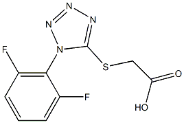 2-{[1-(2,6-difluorophenyl)-1H-1,2,3,4-tetrazol-5-yl]sulfanyl}acetic acid Struktur