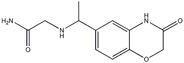 2-{[1-(3-oxo-3,4-dihydro-2H-1,4-benzoxazin-6-yl)ethyl]amino}acetamide Struktur