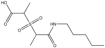 2-{[1-(pentylcarbamoyl)ethane]sulfonyl}propanoic acid Struktur