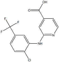 2-{[2-chloro-5-(trifluoromethyl)phenyl]amino}pyridine-4-carboxylic acid Struktur