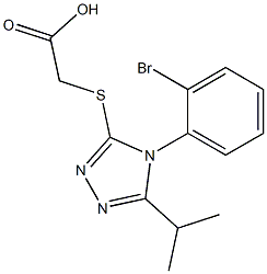 2-{[4-(2-bromophenyl)-5-(propan-2-yl)-4H-1,2,4-triazol-3-yl]sulfanyl}acetic acid Struktur