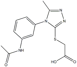 2-{[4-(3-acetamidophenyl)-5-methyl-4H-1,2,4-triazol-3-yl]sulfanyl}acetic acid Struktur