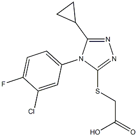 2-{[4-(3-chloro-4-fluorophenyl)-5-cyclopropyl-4H-1,2,4-triazol-3-yl]sulfanyl}acetic acid Struktur