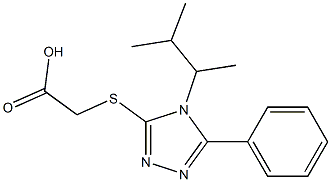 2-{[4-(3-methylbutan-2-yl)-5-phenyl-4H-1,2,4-triazol-3-yl]sulfanyl}acetic acid Struktur