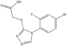 2-{[4-(4-bromo-2-fluorophenyl)-4H-1,2,4-triazol-3-yl]sulfanyl}acetic acid Struktur