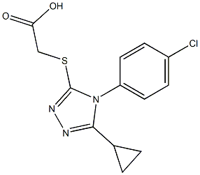 2-{[4-(4-chlorophenyl)-5-cyclopropyl-4H-1,2,4-triazol-3-yl]sulfanyl}acetic acid Struktur