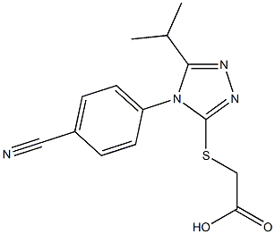 2-{[4-(4-cyanophenyl)-5-(propan-2-yl)-4H-1,2,4-triazol-3-yl]sulfanyl}acetic acid Struktur