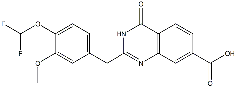 2-{[4-(difluoromethoxy)-3-methoxyphenyl]methyl}-4-oxo-3,4-dihydroquinazoline-7-carboxylic acid Struktur