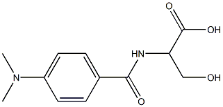 2-{[4-(dimethylamino)benzoyl]amino}-3-hydroxypropanoic acid Struktur