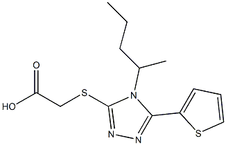 2-{[4-(pentan-2-yl)-5-(thiophen-2-yl)-4H-1,2,4-triazol-3-yl]sulfanyl}acetic acid Struktur