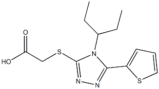 2-{[4-(pentan-3-yl)-5-(thiophen-2-yl)-4H-1,2,4-triazol-3-yl]sulfanyl}acetic acid Struktur