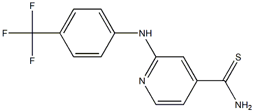 2-{[4-(trifluoromethyl)phenyl]amino}pyridine-4-carbothioamide Struktur