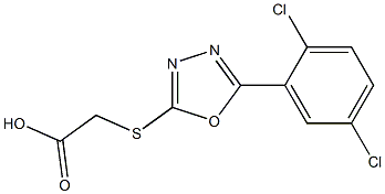 2-{[5-(2,5-dichlorophenyl)-1,3,4-oxadiazol-2-yl]sulfanyl}acetic acid Struktur