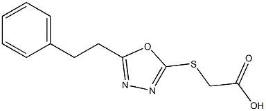 2-{[5-(2-phenylethyl)-1,3,4-oxadiazol-2-yl]sulfanyl}acetic acid Struktur