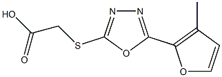 2-{[5-(3-methylfuran-2-yl)-1,3,4-oxadiazol-2-yl]sulfanyl}acetic acid Struktur