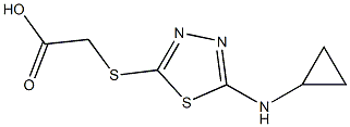 2-{[5-(cyclopropylamino)-1,3,4-thiadiazol-2-yl]sulfanyl}acetic acid Struktur