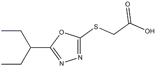 2-{[5-(pentan-3-yl)-1,3,4-oxadiazol-2-yl]sulfanyl}acetic acid Struktur