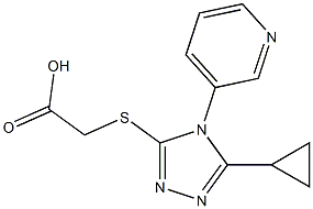 2-{[5-cyclopropyl-4-(pyridin-3-yl)-4H-1,2,4-triazol-3-yl]sulfanyl}acetic acid Struktur