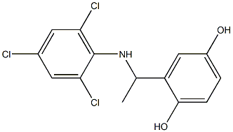 2-{1-[(2,4,6-trichlorophenyl)amino]ethyl}benzene-1,4-diol Struktur