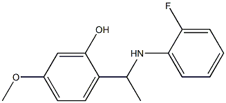 2-{1-[(2-fluorophenyl)amino]ethyl}-5-methoxyphenol Struktur